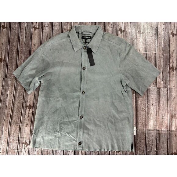 J. LindebergShorty SS Suede Shirt color dream blue sz L NWT MSPR 499
